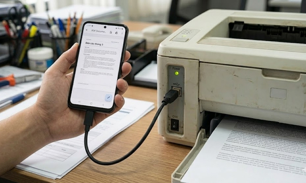 Cắm Cáp OTG Cho Máy In Đời Cũ (Không Wi-Fi)
